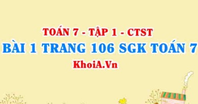 Bài 1 trang 106 SGK Toán 7 tập 1 Chân trời sáng tạo